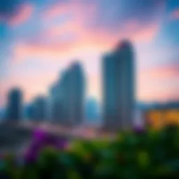 Vibrant skyline of Al Majarah showcasing luxury apartments
