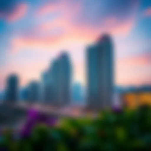 Vibrant skyline of Al Majarah showcasing luxury apartments