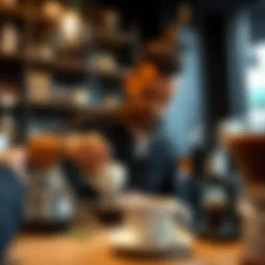 Barista preparing a unique coffee blend in Alserkal Avenue
