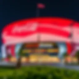 Exterior view of Coca-Cola Arena showcasing modern architecture