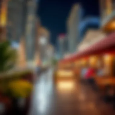 Vibrant Outdoor Community in Dubai Marina Vibrant community life in Dubai Marina with outdoor cafes