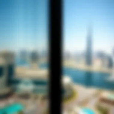 Panoramic view of Dubai's skyline from Marina Hotel Apartments