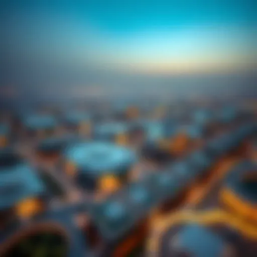 Aerial view of Masdar City showcasing its unique architecture