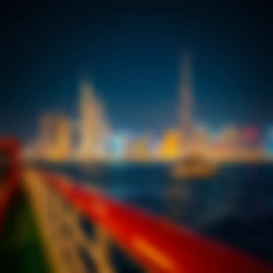 View of the Dubai skyline from the ferry