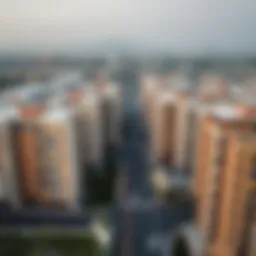 A panoramic view of Oud Metha showcasing modern apartments