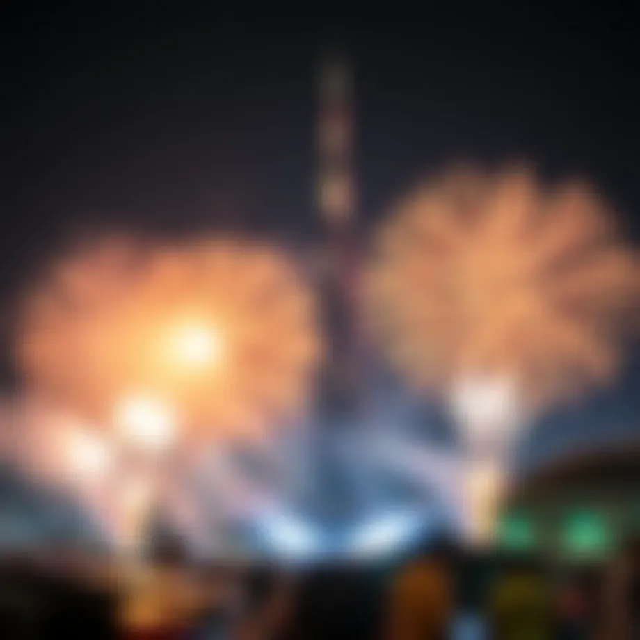 Celebration of UAE National Day with fireworks