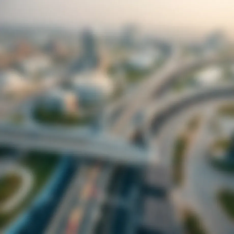 Aerial view of UAE's modern road network